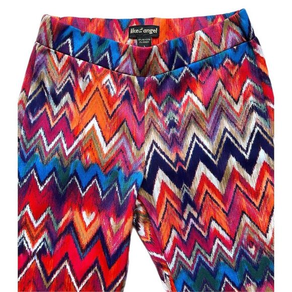 Like an Angel Women's Multicolor Geometric Dress Pants Size L Casual Stretch - Picture 3 of 6